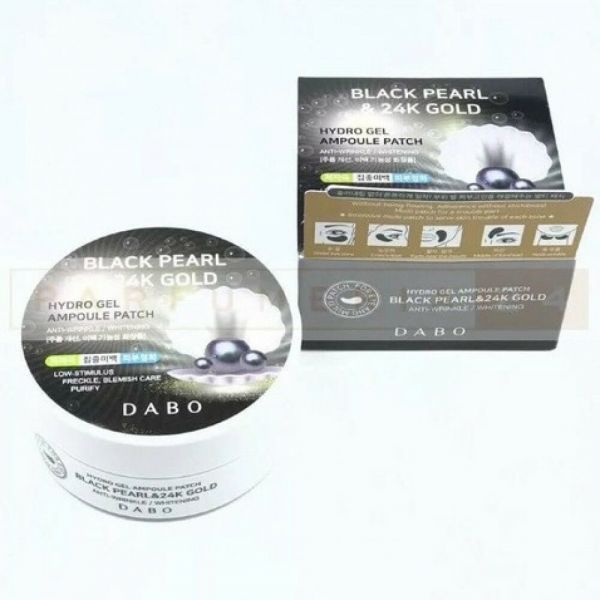 Hydrogel patches with black pearl extract and bio-particles of gold Dabo Black Pearl&24k Gold, 60pcs (KOREA ORIGINAL 15501)